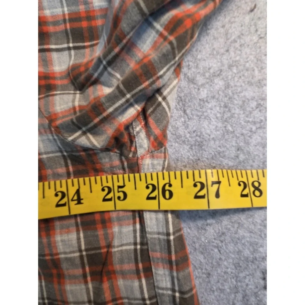 Abercrombie Y2k Men's L Shirt Long Sleeve Orange Brown Multi Check Retro Preppy‎